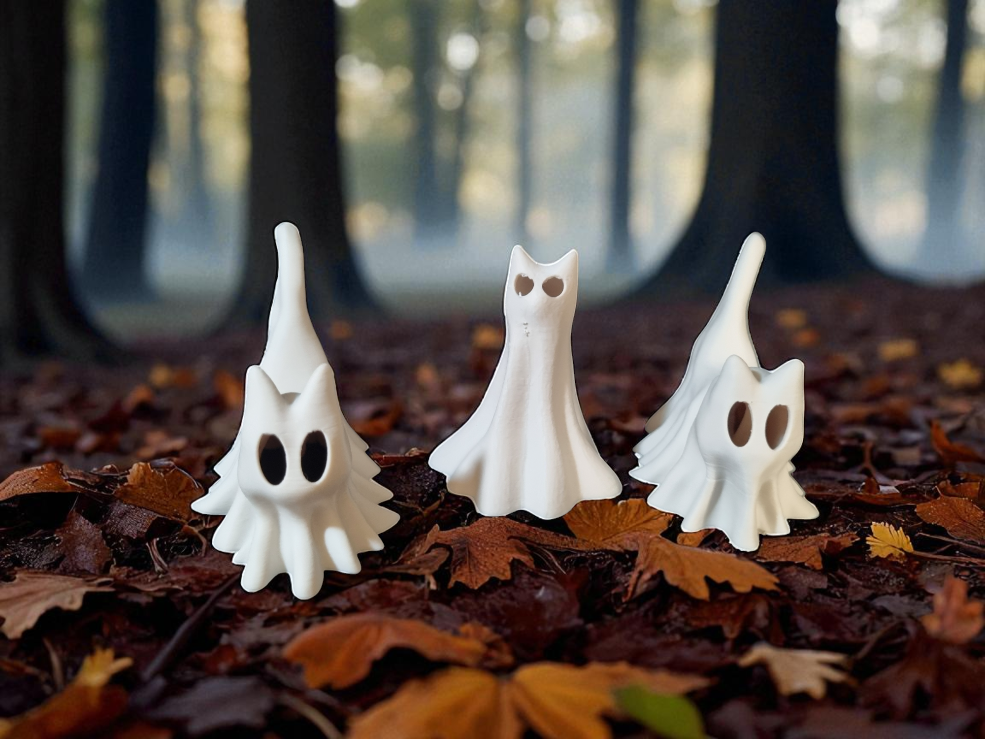 Chats fantômes lot de 3