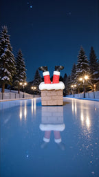 Père Noël coincé dans la cheminée – Figurine de fête