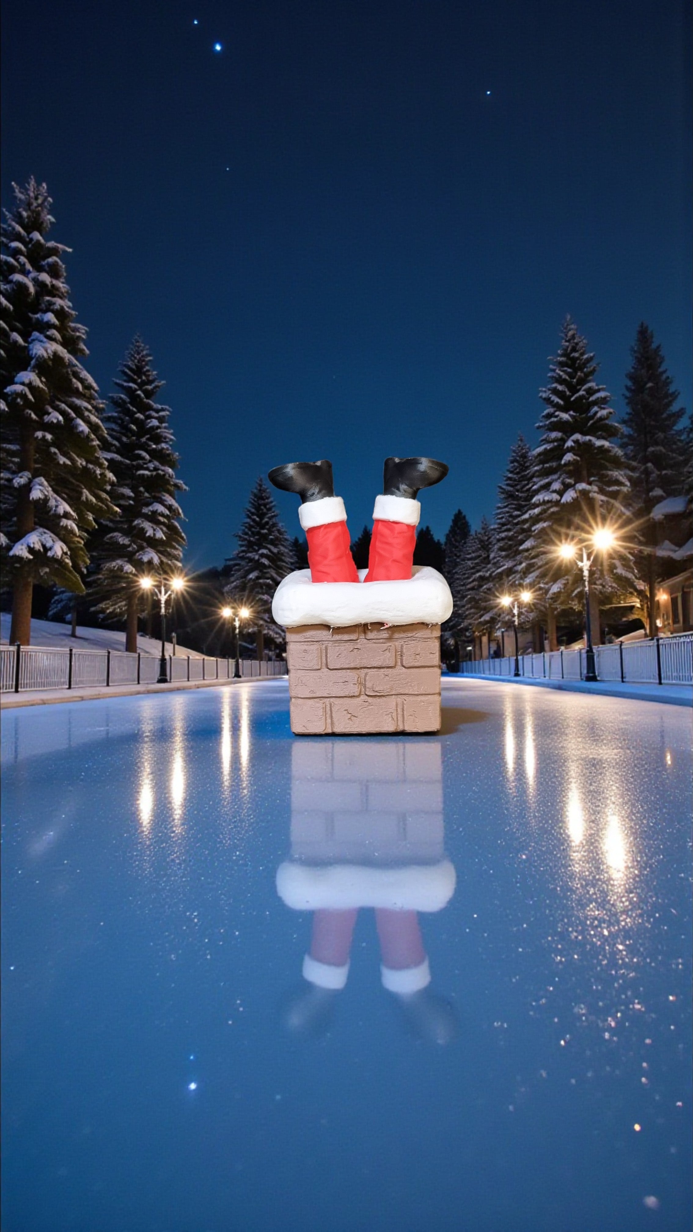 Père Noël coincé dans la cheminée – Figurine de fête
