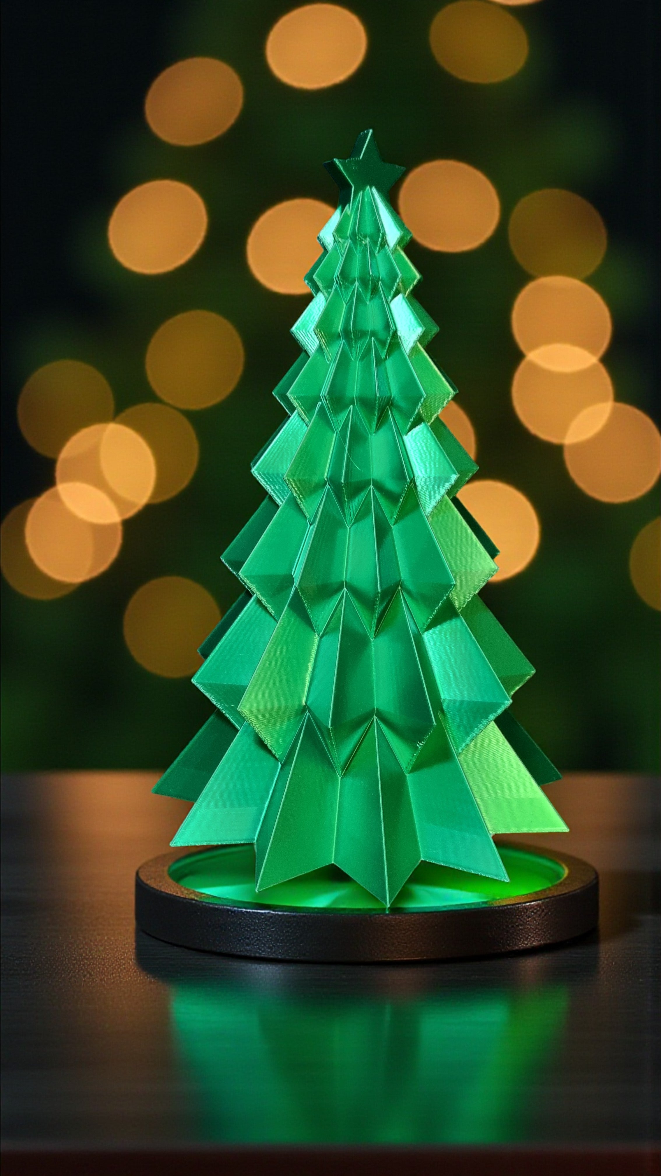 Sapin Origami Étoilé – Déco de Noël LED