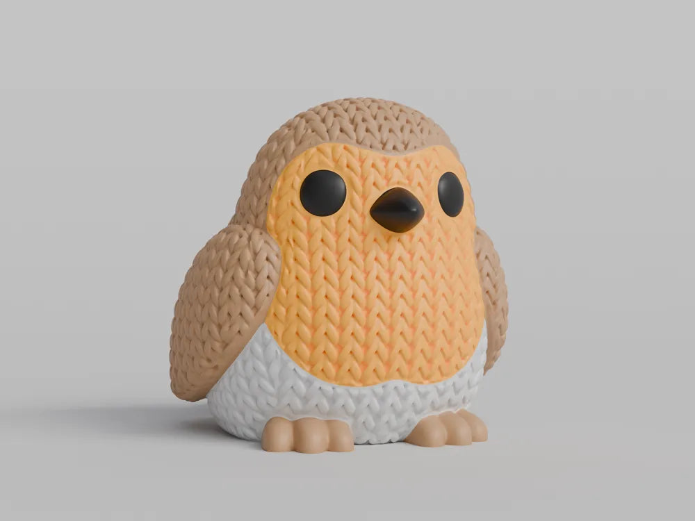 Rouge gorge Kawaii 🐦 Effet Crochet 3D Amigurumi – Déco Mignonne Fait Main