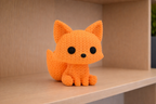 Figurine Renard Kawaii 🦊 Effet Crochet 3D Amigurumi – Déco Mignonne