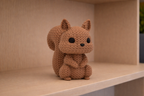 Figurine Écureuil Kawaii 🐿️ Effet Crochet 3D Amigurumi – Déco Mignonne
