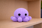 Figurine Pieuvre Kawaii 🐙 Effet Crochet 3D Amigurumi – Déco Mignonne