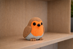 Rouge gorge Kawaii 🐦 Effet Crochet 3D Amigurumi – Déco Mignonne Fait Main