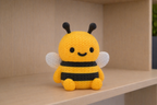 Figurine Abeille Kawaii 🐝 Effet Crochet 3D Amigurumi – Déco Mignonne