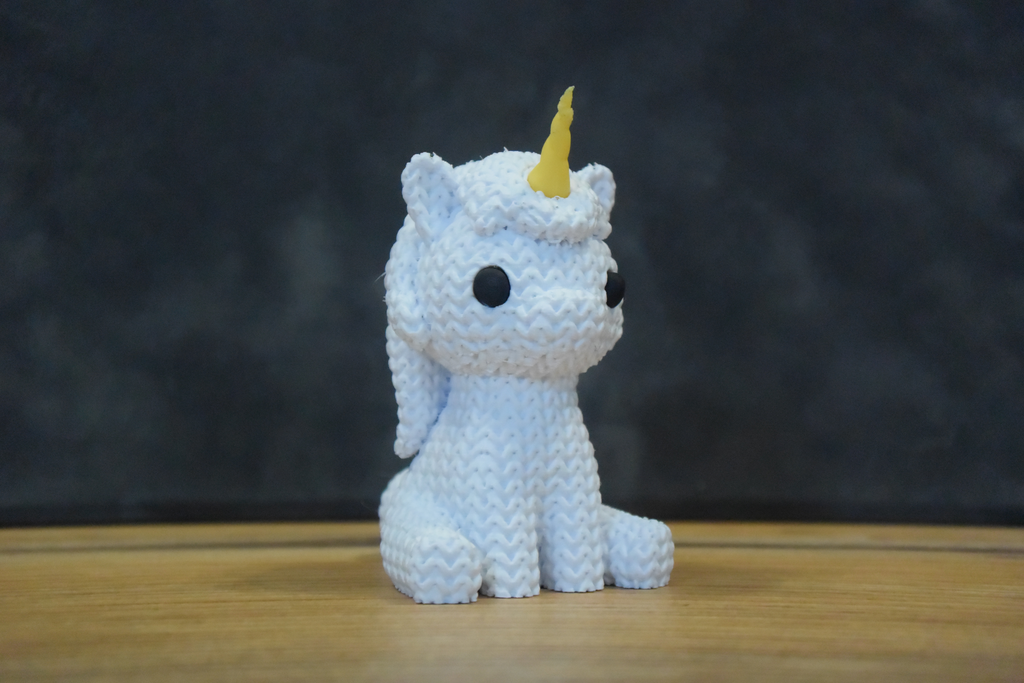 Figurine Licorne Kawaii 🦄 Effet Crochet 3D Amigurumi – Déco Mignonne
