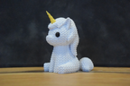Figurine Licorne Kawaii 🦄 Effet Crochet 3D Amigurumi – Déco Mignonne