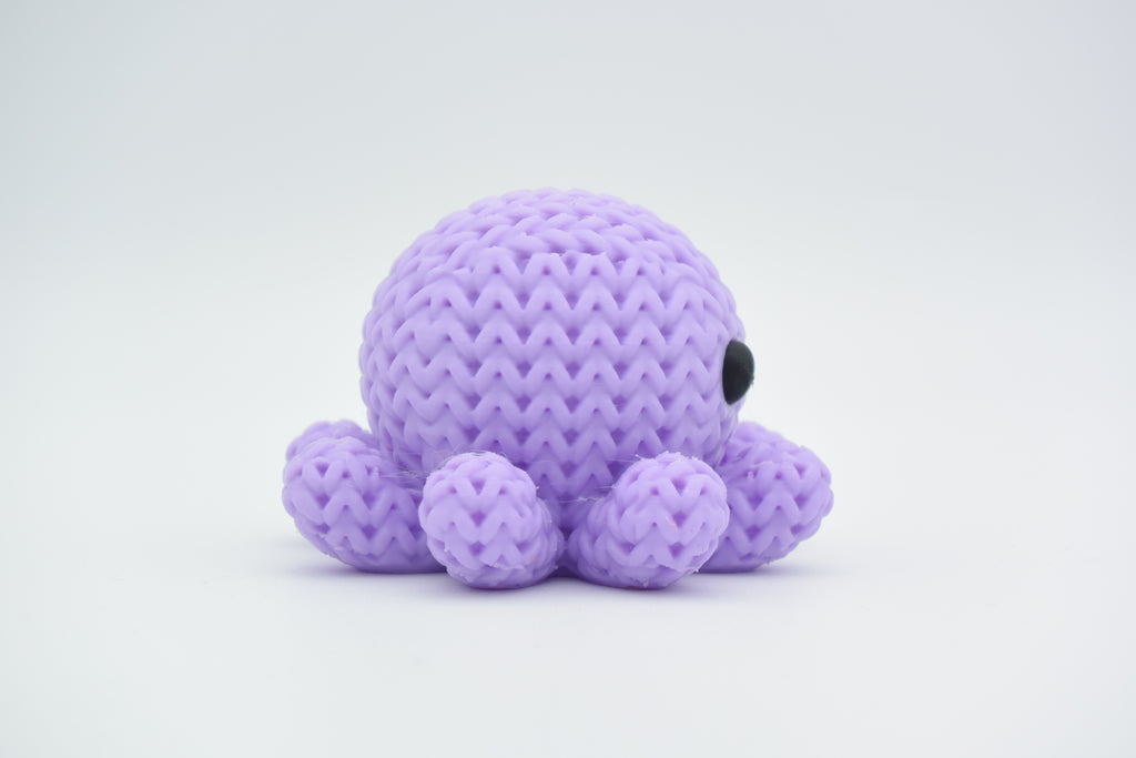 Figurine Pieuvre Kawaii 🐙 Effet Crochet 3D Amigurumi – Déco Mignonne