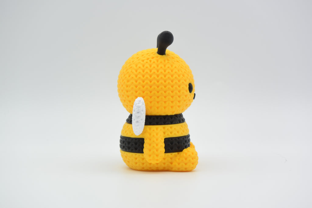 Figurine Abeille Kawaii 🐝 Effet Crochet 3D Amigurumi – Déco Mignonne
