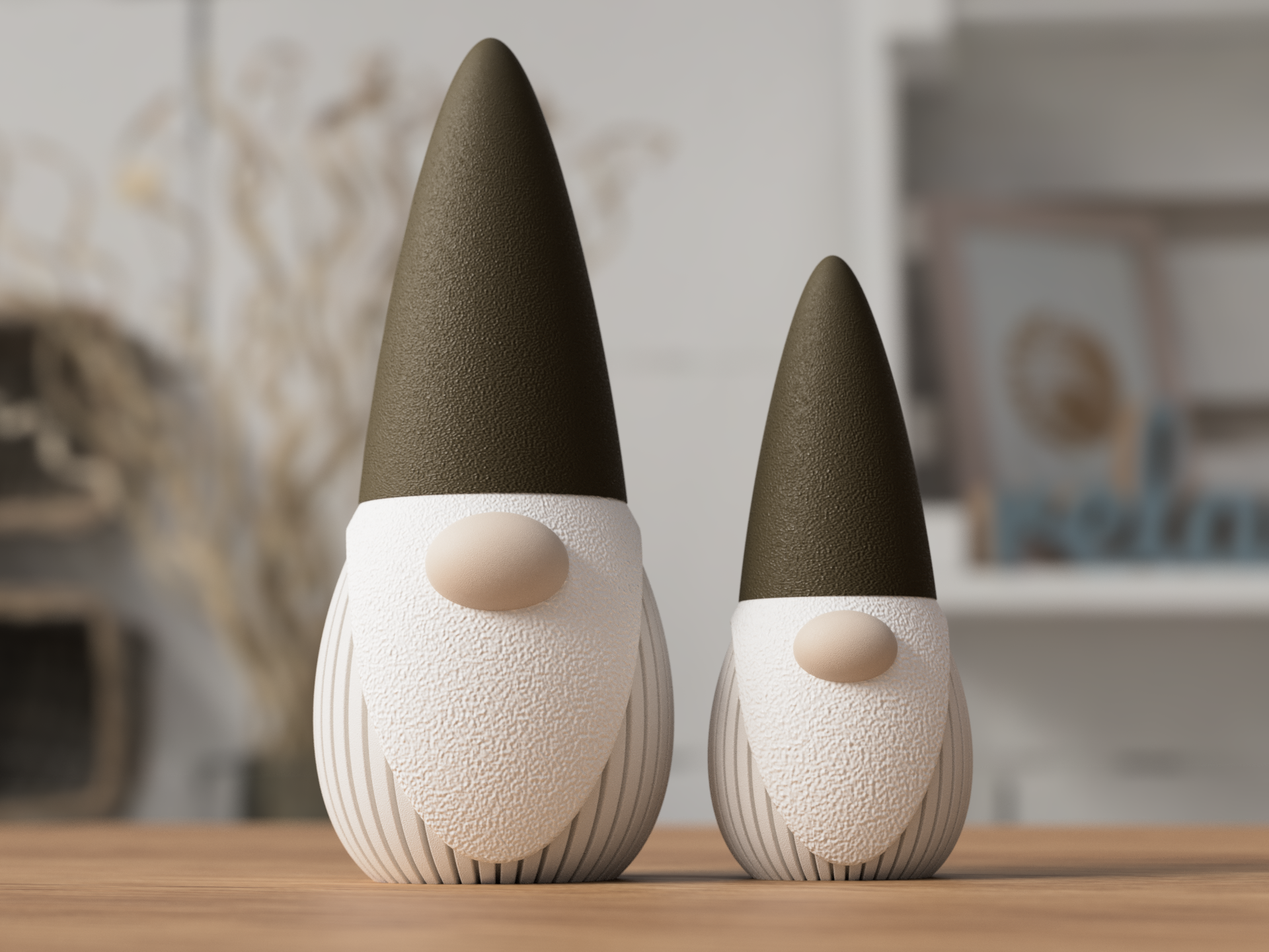 Gnome nordique minimaliste – Duo déco d’hiver