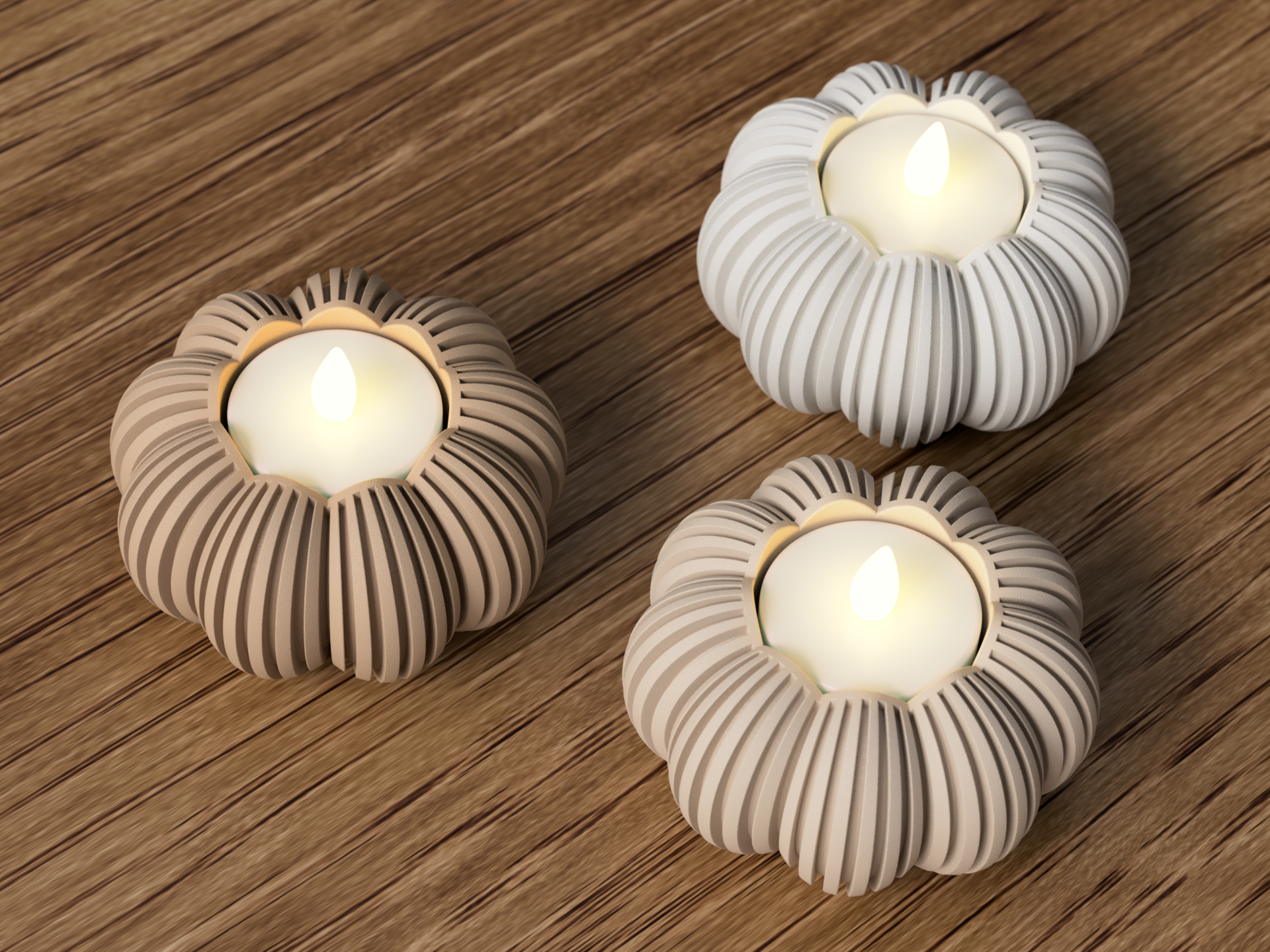 Photophore Citrouille Nervurée – Mini chauffe-plat LED