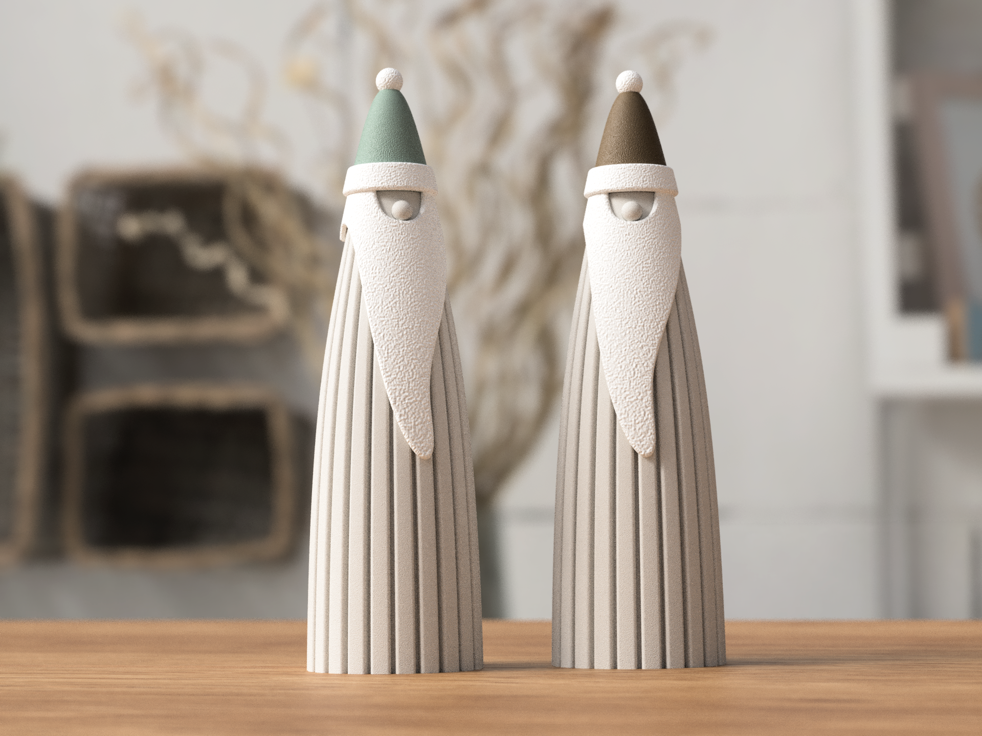 Père Noël Nordique – silhouette minimaliste lumineuse