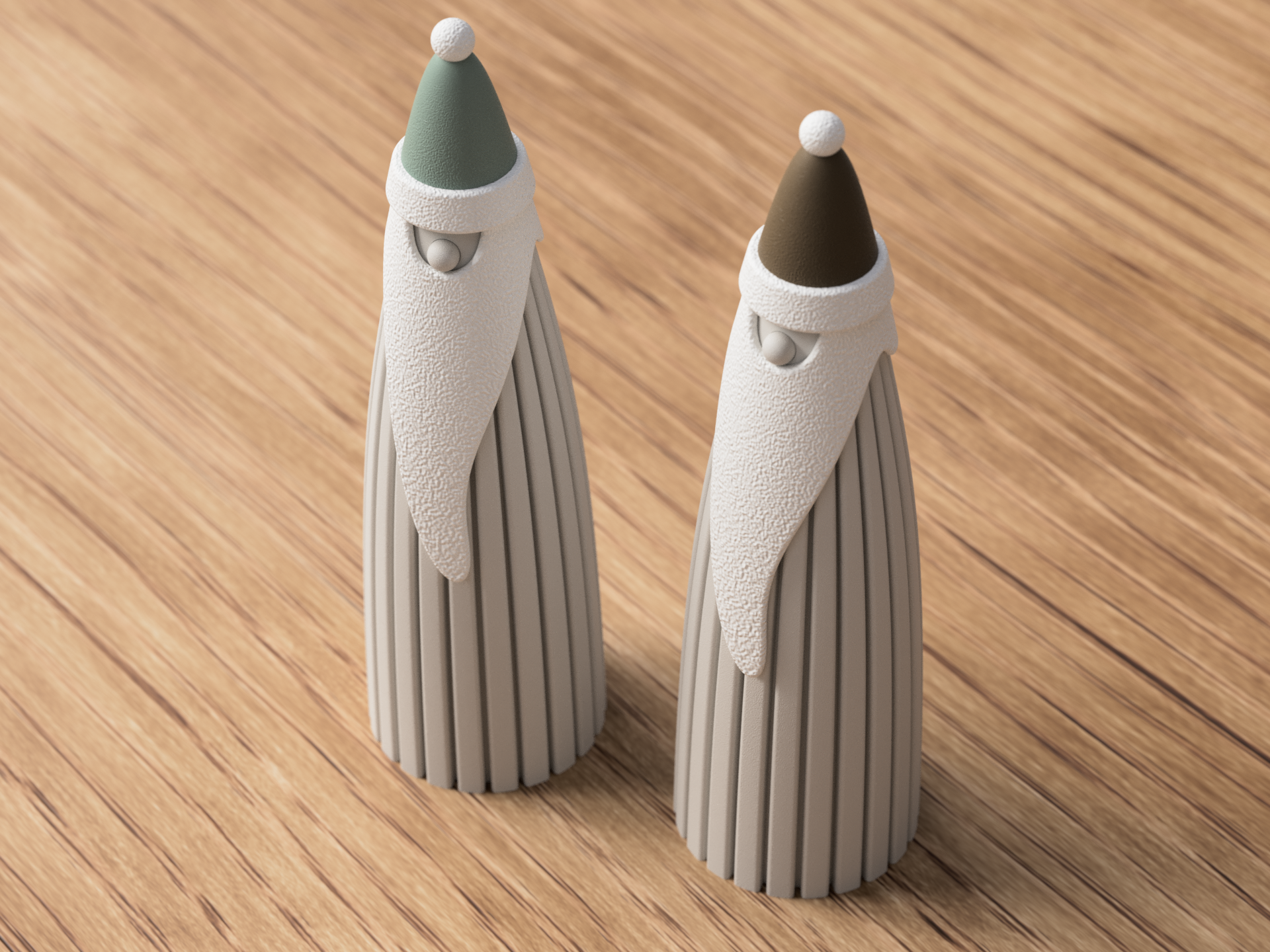 Père Noël Nordique – silhouette minimaliste lumineuse