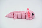 Figurine axolotl kawaii effet tricoté, vue arrière
