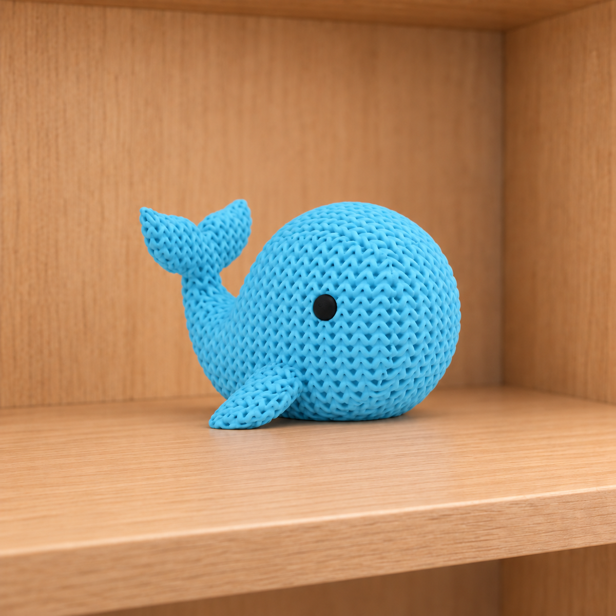Figurine baleine kawaii effet tricoté amigurumi 3D Tresor3D, vue principale