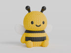 Figurine Abeille Kawaii 🐝 Effet Crochet 3D Amigurumi – Déco Mignonne