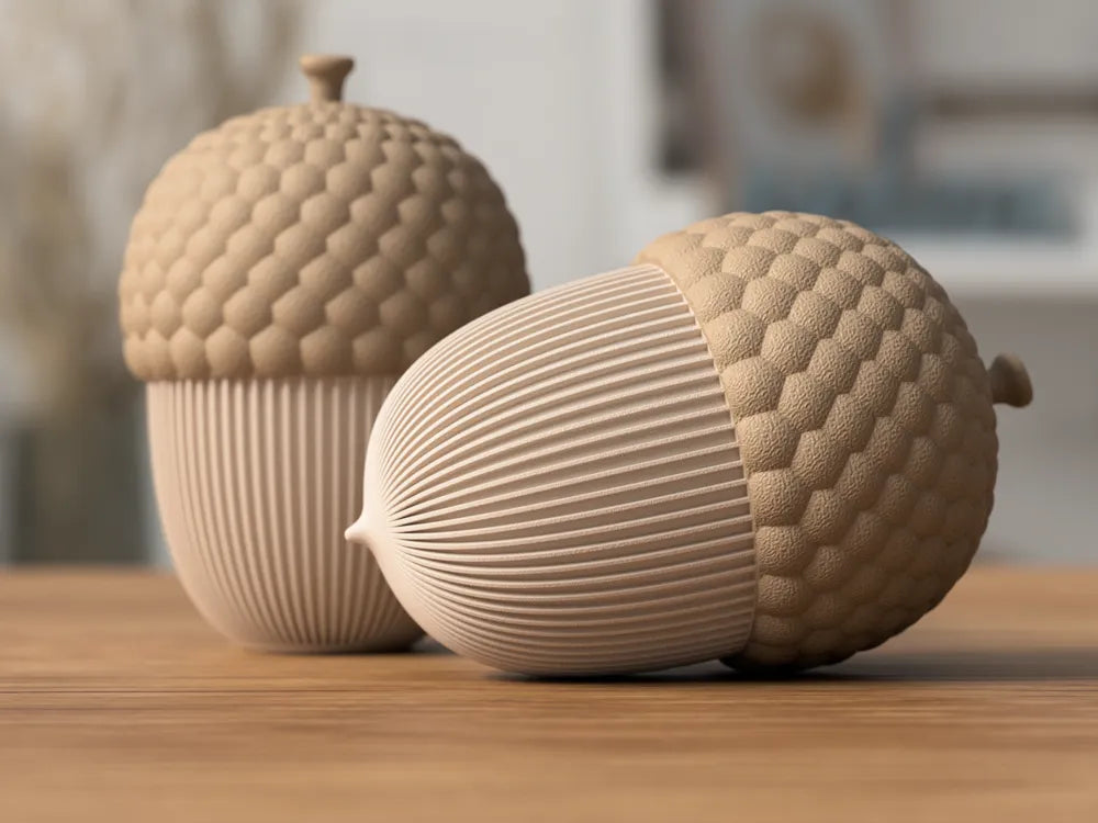 Détail du couvercle vissé et de la texture nervurée de la boîte gland, Tresor3D