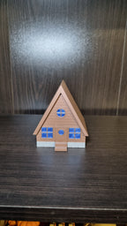 Cabane Cozy de Noël, toit ouvert montrant le rangement intérieur, Tresor3D