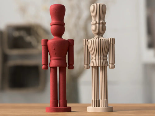 Casse-Noisette Nordique minimaliste aux cannelures verticales, décoration design Tresor3D