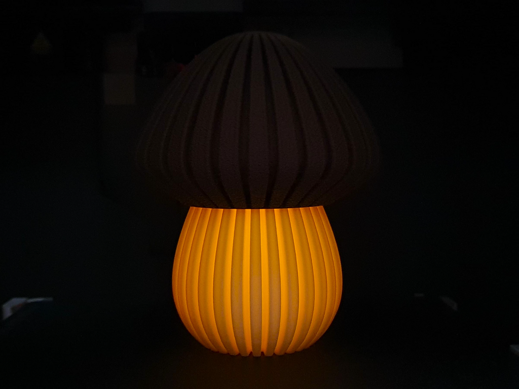 Détail du pied rainuré du champignon photophore LED, Tresor3D