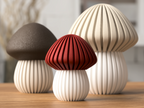 Champignon nervuré, photophore LED décoration d'automne, Tresor3D