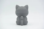 Figurine chat mignon avec cœur effet tricoté imprimée en 3D, vue 2