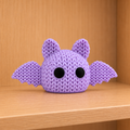Chauve-souris mignonne violette effet tricoté, figurine décorative Halloween imprimée en 3D - Tresor3D