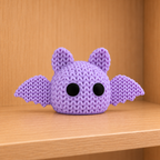 Chauve-souris mignonne violette effet tricoté, figurine décorative Halloween imprimée en 3D - Tresor3D