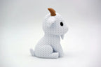Chèvre mignonne blanche effet tricoté vue de face, figurine imprimée en 3D - Tresor3D