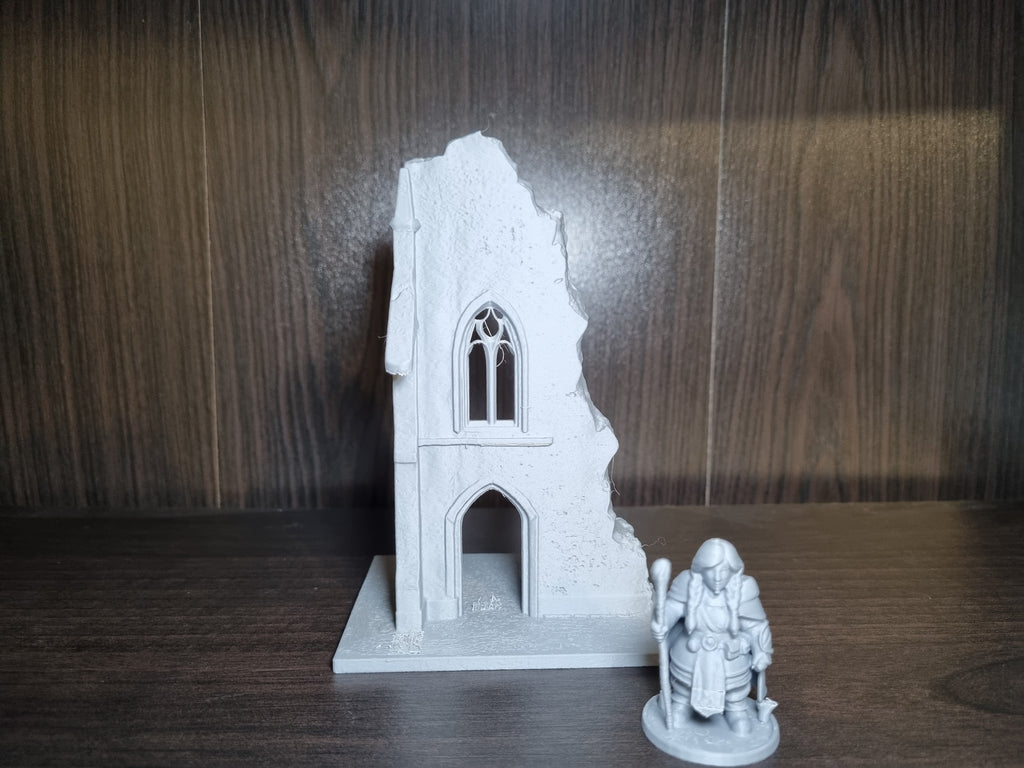 Façade gothique en ruine, autre angle de vue, Tresor3D
