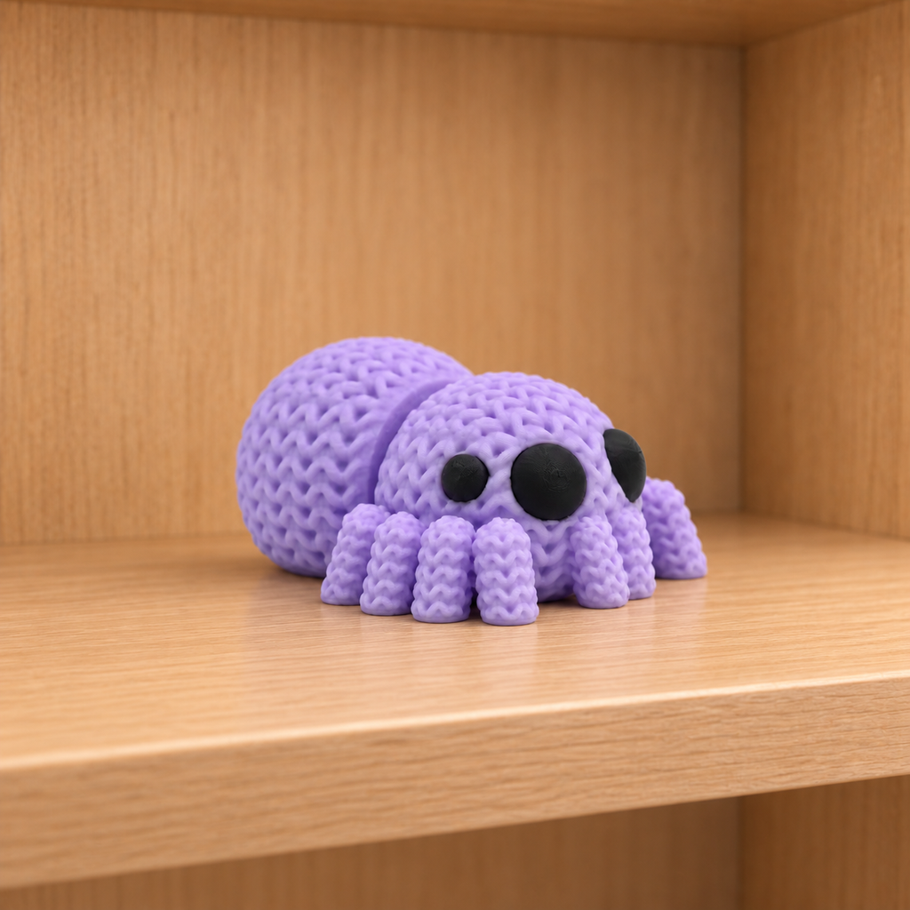 Figurine araignée kawaii effet tricoté amigurumi 3D Tresor3D, vue principale