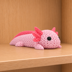 Figurine axolotl droit kawaii effet tricoté amigurumi 3D Tresor3D, vue principale