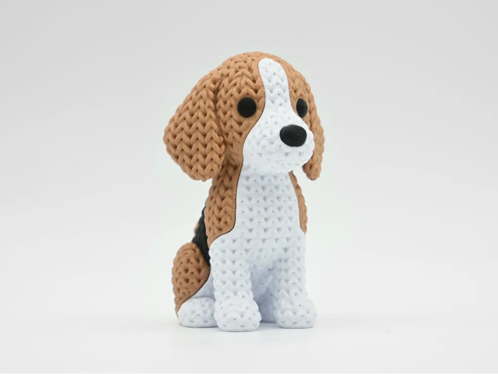 Figurine Beagle Kawaii, autre angle de vue, Tresor3D