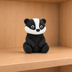 Figurine Blaireau Kawaii effet crochet amigurumi, PLA biosourcé, Tresor3D