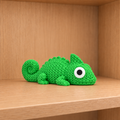 Figurine caméléon kawaii effet tricoté amigurumi 3D Tresor3D, vue principale
