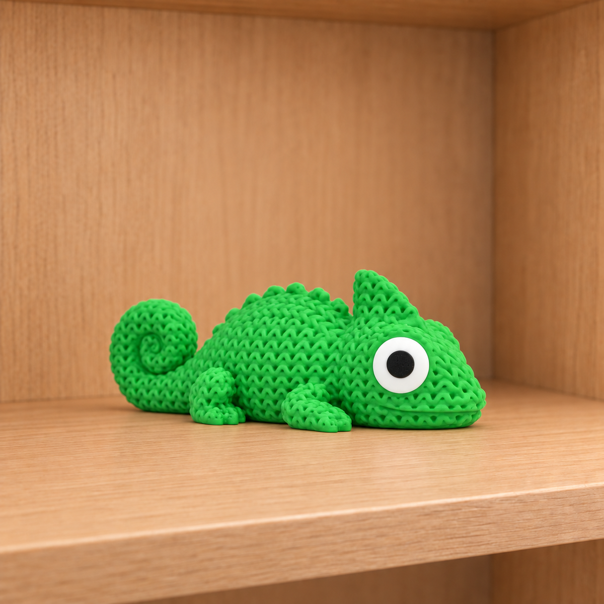 Figurine caméléon kawaii effet tricoté amigurumi 3D Tresor3D, vue principale