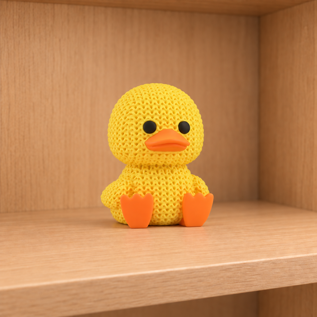 Figurine canard kawaii effet tricoté amigurumi 3D Tresor3D, vue principale