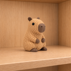 Figurine capybara kawaii effet tricoté amigurumi 3D Tresor3D, vue principale