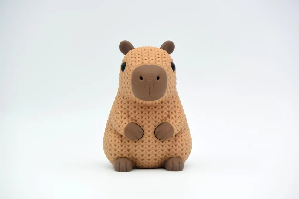 Figurine capybara kawaii effet tricoté, vue arrière