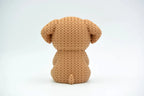 Figurine chien au cœur kawaii effet tricoté, vue de profil