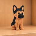 Figurine chien berger allemand kawaii effet tricoté amigurumi 3D Tresor3D, vue principale