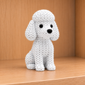 Figurine chien caniche kawaii effet tricoté amigurumi 3D Tresor3D, vue principale