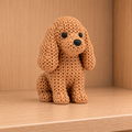 Figurine chien cocker spaniel kawaii effet tricoté amigurumi 3D Tresor3D, vue principale