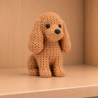 Figurine chien cocker spaniel kawaii effet tricoté amigurumi 3D Tresor3D, vue principale