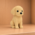 Figurine chien golden retriever kawaii effet tricoté amigurumi 3D Tresor3D, vue principale