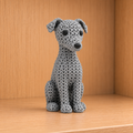 Figurine chien greyhound kawaii effet tricoté amigurumi 3D Tresor3D, vue principale