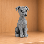 Figurine chien greyhound kawaii effet tricoté amigurumi 3D Tresor3D, vue principale