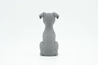 Figurine chien greyhound kawaii effet tricoté, vue de profil