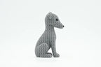 Figurine chien greyhound kawaii effet tricoté, vue arrière